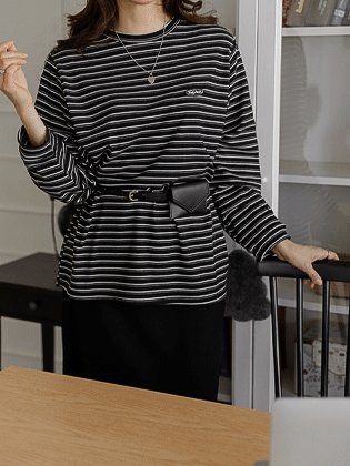 パッチストライプフリースティー