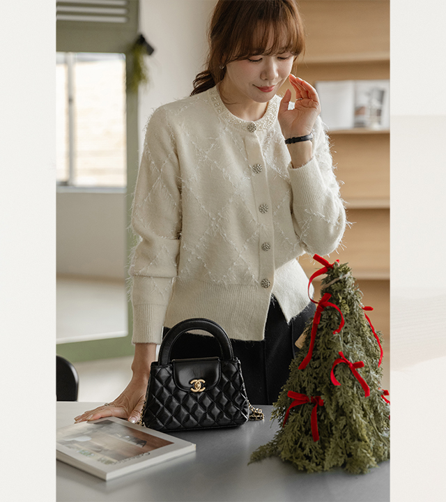 アデルパールフリンジカーディガン