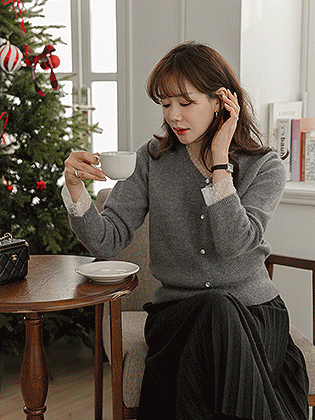 ツインクルレイヤードアンゴラカーディガン