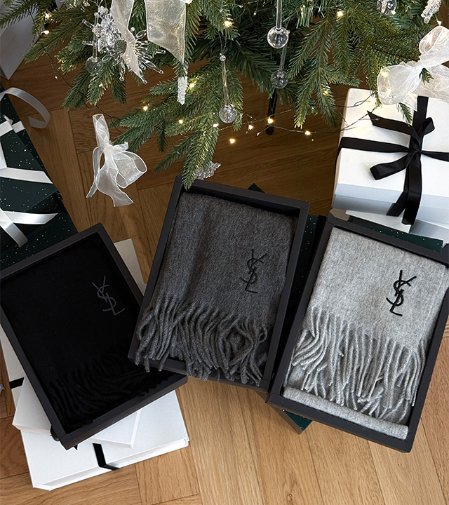 SAINT LAURENT カシミア混紡マフラー