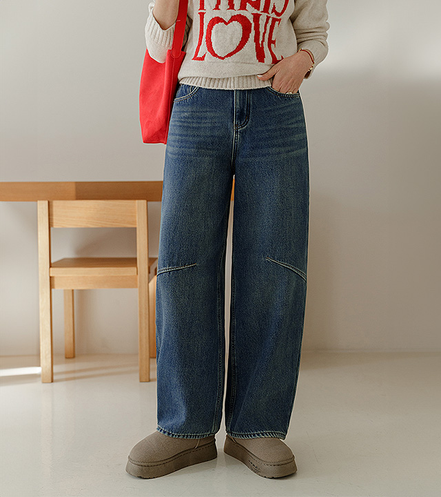 アーカイブ曲線切開隆起毛デニム 