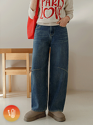 アーカイブ曲線切開隆起毛デニム 