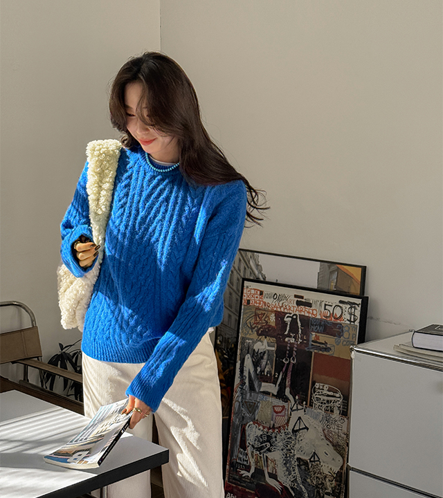 ビビッドプレスラウンドニット