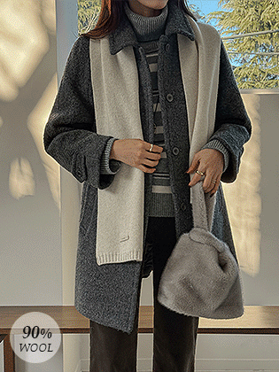 ルノーウールブクルハーフコート