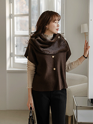 ビーズロロミンクファーウォーマー