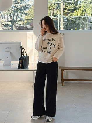 スペルレタリングウールニット