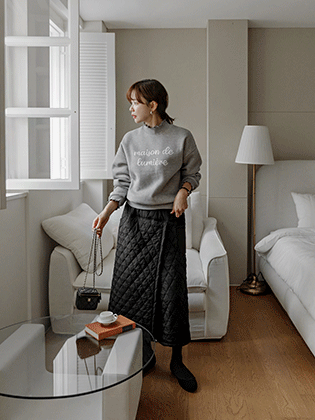 波ハーフネック起毛マンツーマン