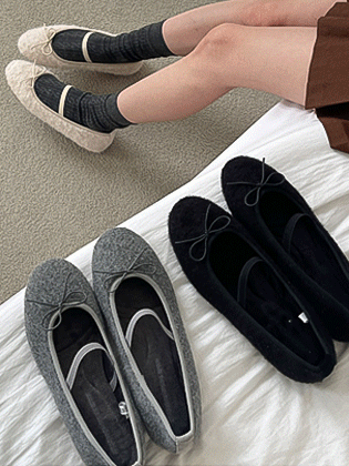 エラウールの絨毛のメリージェーンフラット 