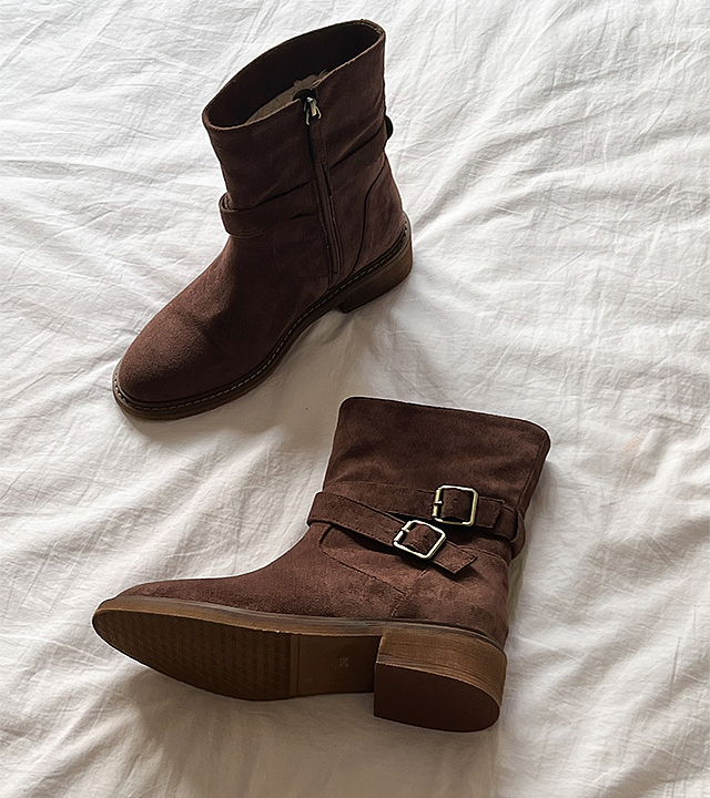 スエードフリース裏地ミドルブーツ 