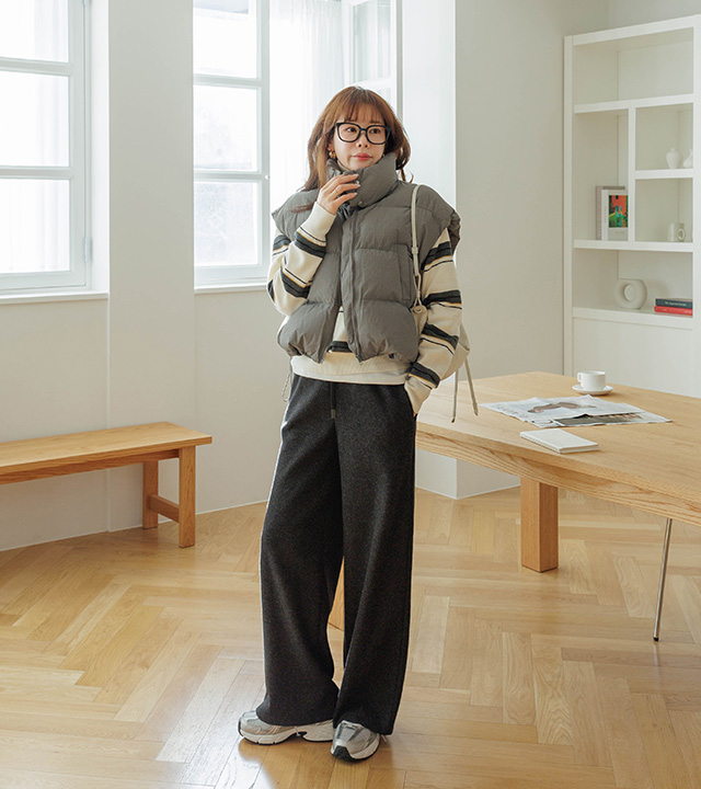 クラウドハイネックパディングベスト