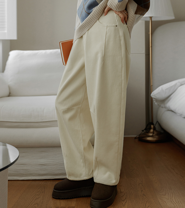 ヒーティングカーブフィットコーデュロイ絆起毛パンツ 