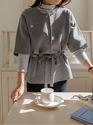 レナレイヤードストラップニット 