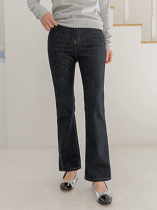 インディゴノンフェードブーツカットデニム 