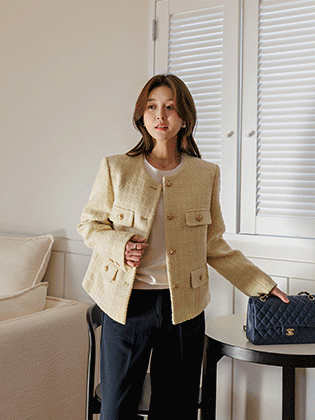 マリーゴールドウールツイードジャケット 