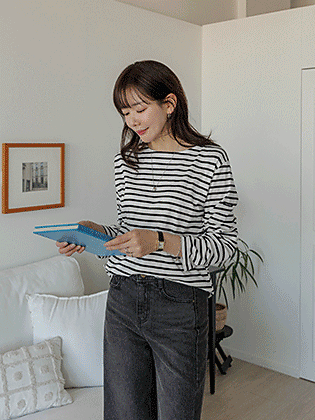 セントストライプ長袖ティー