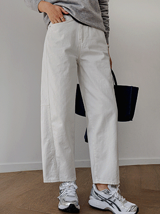 曲線切開排気フィット綿パンツ