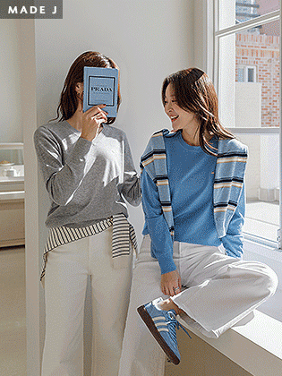 [MADE]マノンペンダントニット（2タイプラウンドネック/ Vネック）