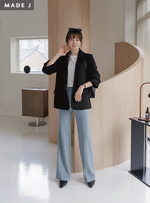 [MADE]チーズシークレットセミブーツカットスラックス 