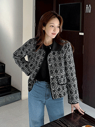 ベルサテンカラーツイードウールジャケット