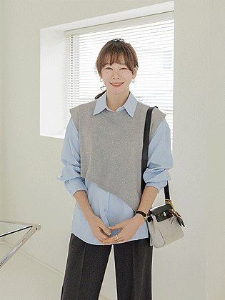 スラッシュベストレイヤードシャツ