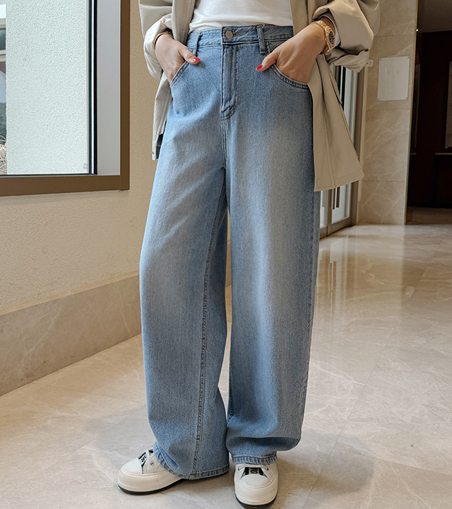 サンドエンザイムウォッシュワイドデニム