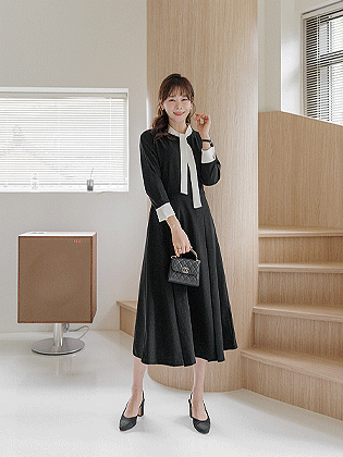 リエンヌ配色タイワンピース  