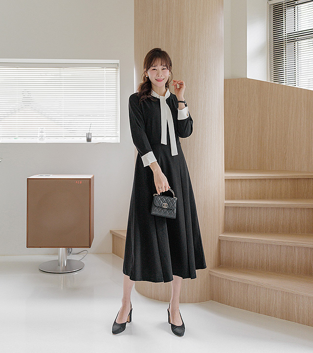 リエンヌ配色タイワンピース  