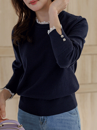 ブルーミングレースニット