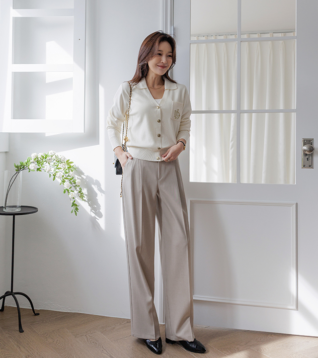 ワンスピンタックワイドスラックス