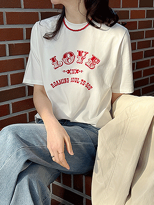 ラブフロッキング半袖ティー 