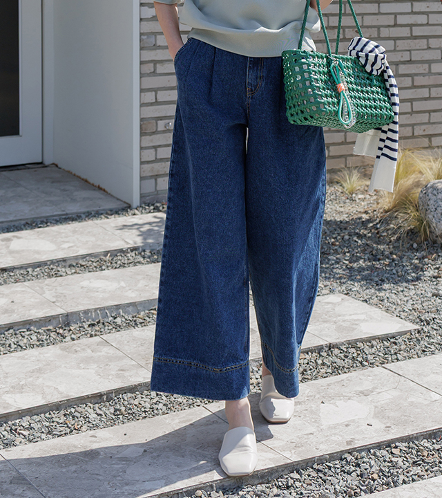 バルーンドピンタックワイドデニム