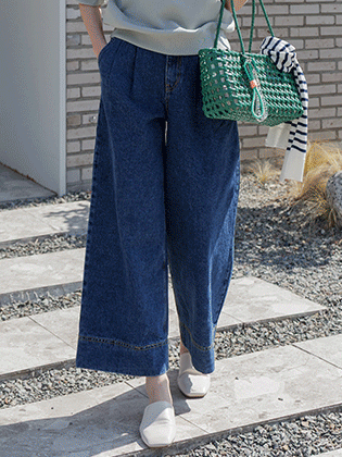 バルーンドピンタックワイドデニム