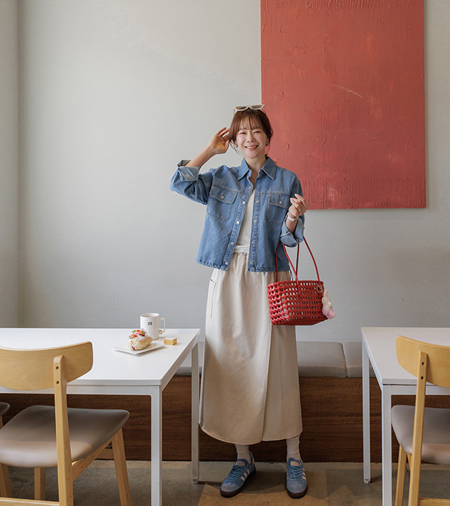 ウェンディ裾ストリングデニムジャケット