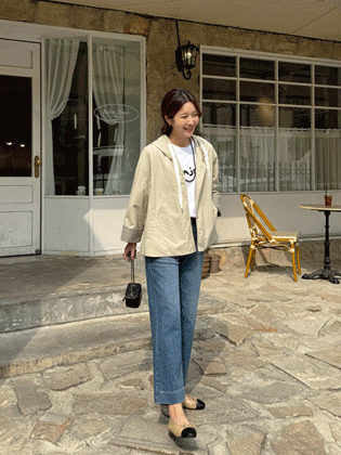 スカーフ袖配色フードジャンパー