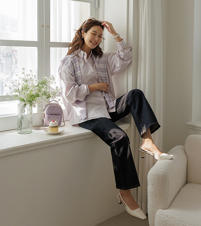 パウダールーズフィットシャツ(ショールセット)