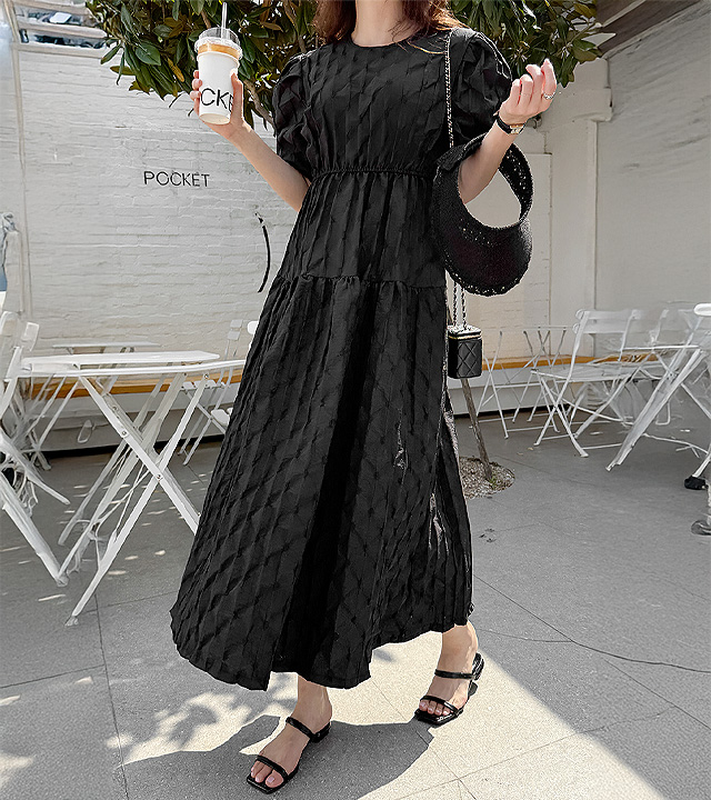 ブルーミングリンクルワンピース