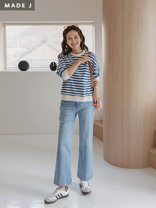 [MADE]シグネチャーセミワイドデニムパンツ