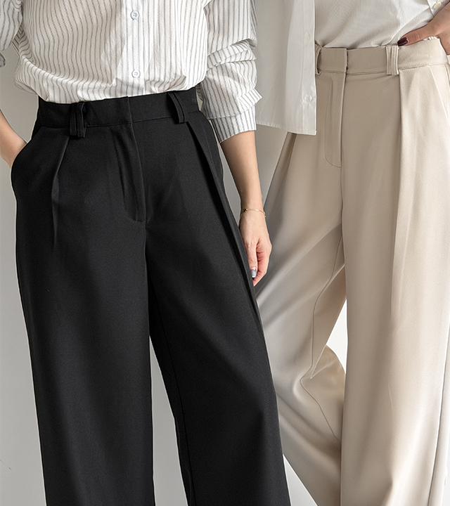 ムードピンタックワイドスラックス