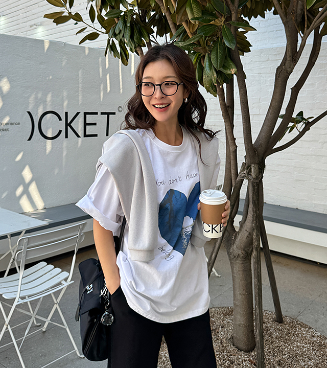 ハートスワン半袖ティー