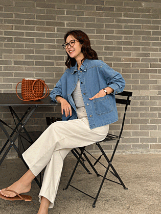 スローボタンデニムジャケット