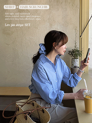 レブピンストライプシャツ(ヘアシューズセット)