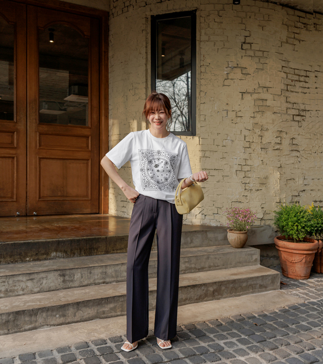 ペイズリー半袖ティー