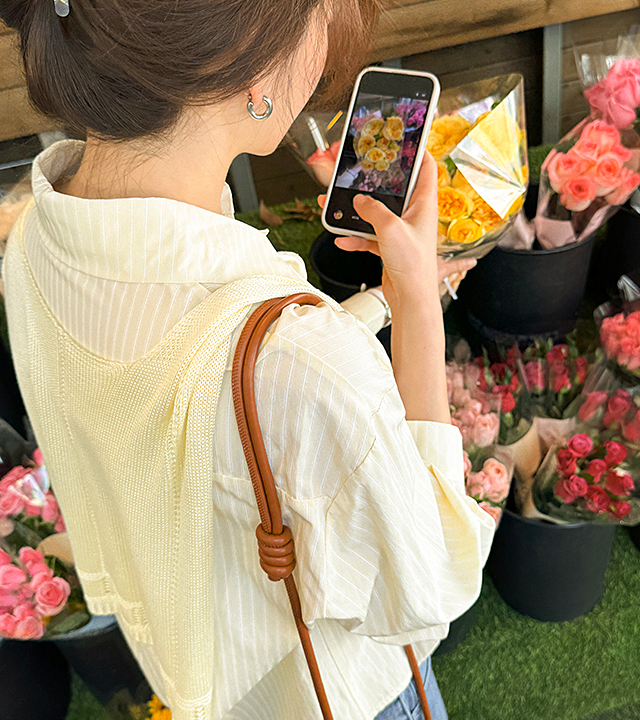 クレアストライプシャツ（ショールセット）