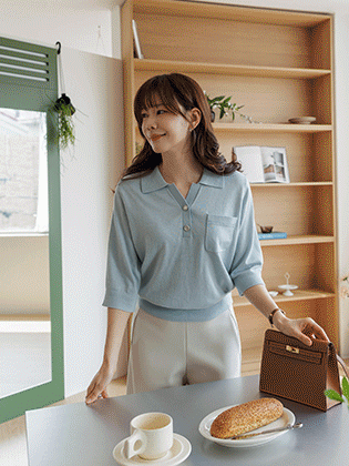 グローパールカラーウールニット