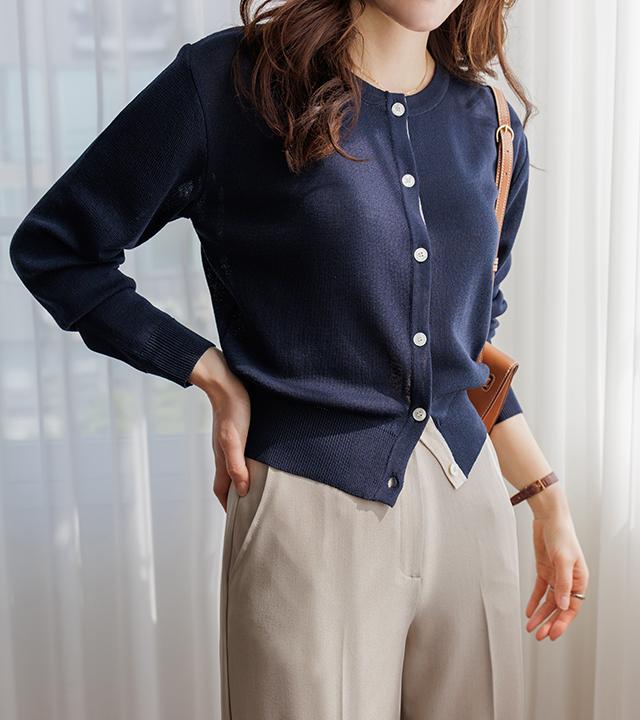 カラーポップライトニットカーディガン