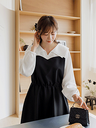 シャーロット配色ワンピース