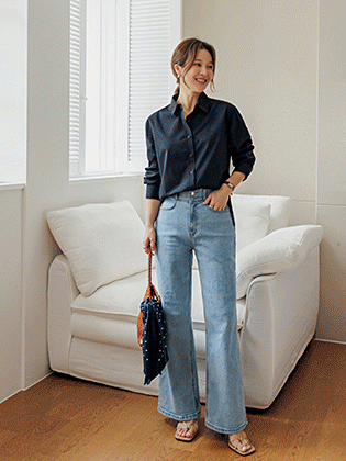 ナストゥボタンワイドデニムパンツ