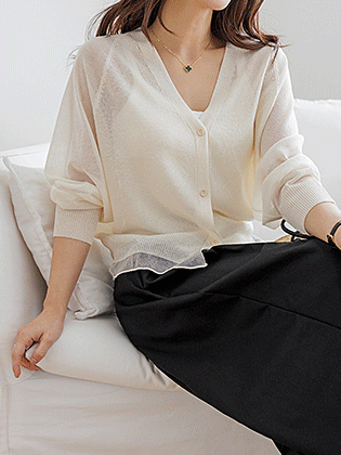 シャーリーシースルーシアカーディガン