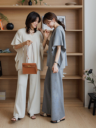 宝石ポンチョニットセット