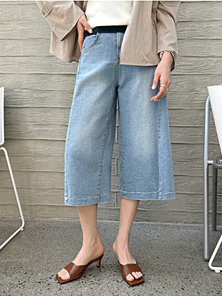 ルイス切開8部デニムパンツ